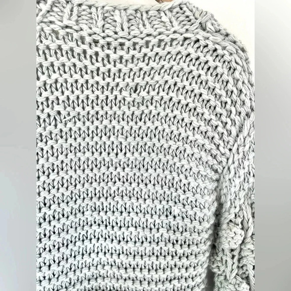 Chicwish Cuteness on Sleeves Light Grey Handmade Chunky Knit Open Front Cardigan - Picture 6 of 10